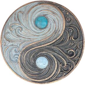 Top Brass Yin and Yang Swirling Waves Wall Sculpture – Spiritual Cosmic Duality Symbol – The Philosophy of Balance Art Décor – Feng Shui Opposite But Interconnected