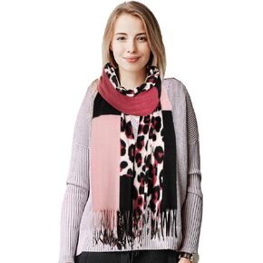 Winter Scarf for Women Animal Print Tassel Scarf Cashmere Soft Scarf Large Shawl Blanket Pashmina Scarves Winter Gifts