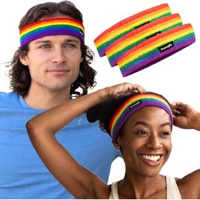 Headband for Men and Women - Stylish Unisex Terry Cloth Sweatband - for Tennis, Working Out, Sports, Basketball, Gym, Exercise, Athletic, and Sweat - Stretchy & Soft