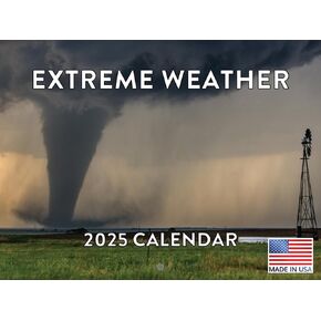 Extreme Weather Calendar 2025 Tornado Storms Monthly Wall Calender 12 Month | Made In The USA