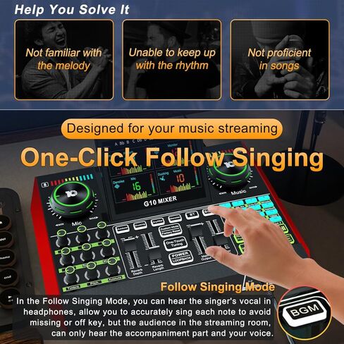 واجهة صوت USB مع مولف وتأثيرات صوتية، لوحة مزج الصوت تين لامب G10 متعددة القنوات لتغيير الصوت، معدات مزج الصوت اكس ال ار دي جيه الكل في واحد للجوال والكمبيوتر والبث المباشر عبر الانترنت وتسجيل المدونة in Kuwait