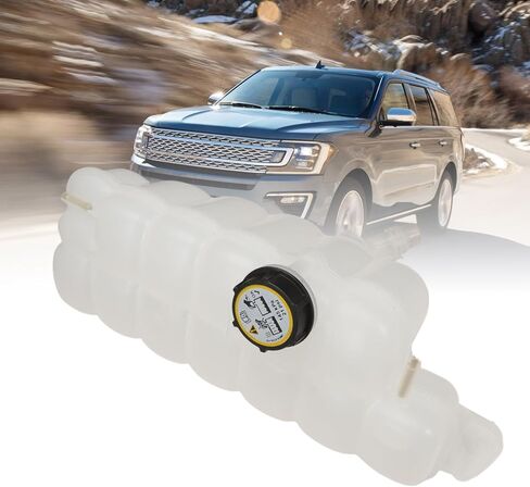 خزان خزان سائل تبريد المحرك الأمامي FL3Z-8A080-A مع غطاء متوافق مع 2018 - 2021 إكسبيديشن 2015 - 2021 F-150 2018 - 2021 ملاح، يستبدل 603-318، FL3Z8A080A in Kuwait