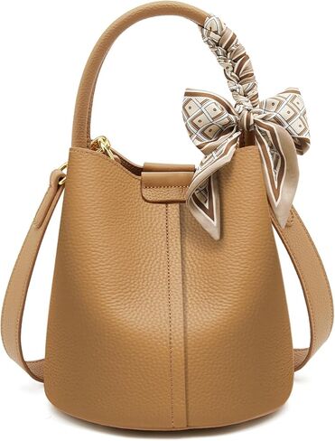 حقائب دلو من فوكسلوفر للنساء، محافظ من الجلد الطبيعي بمقبض علوي، محافظ مصممة للنساء مع محفظة داخلية بسحاب in Kuwait