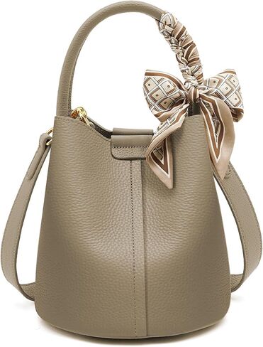FOXLOVER Bucket Bags for Women, Genuine Leather Top-Handle Purses, Designer Purses for Women with Interior Zipper Purse in Kuwait