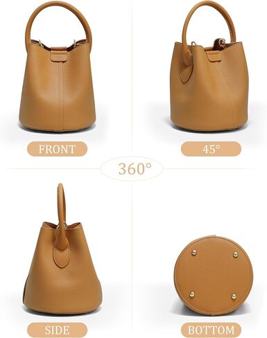 حقائب دلو من فوكسلوفر للنساء، محافظ من الجلد الطبيعي بمقبض علوي، محافظ مصممة للنساء مع محفظة داخلية بسحاب in Kuwait