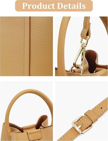 حقائب دلو من فوكسلوفر للنساء، محافظ من الجلد الطبيعي بمقبض علوي، محافظ مصممة للنساء مع محفظة داخلية بسحاب in Kuwait