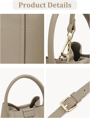 FOXLOVER Bucket Bags for Women, Genuine Leather Top-Handle Purses, Designer Purses for Women with Interior Zipper Purse in Kuwait