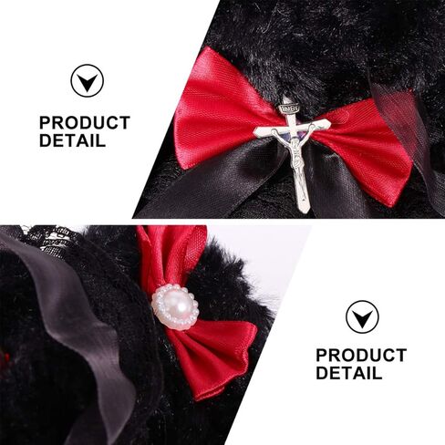 حقيبة كتف من القطيفة من KESYOO على الطراز القوطي، حقيبة كتف على شكل سلسلة من اللؤلؤ، ديكور لوليتا، محفظة باللون الأسود in Kuwait