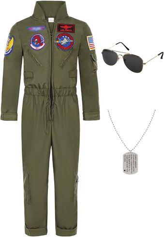 Fighter Pilot Costume for Boys Kids Flight Suit Halloween Costumes Party Dress Up in Saudi Arabia