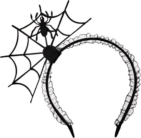 إبداعات Spooktacular Halloween Spider Web Hair Hoop، Cosplay Masquerade Spider Headband، الجدة Spiderweb Spider Headbands للأطفال البالغين زي الهالوين للحفلات التنكرية in Saudi Arabia