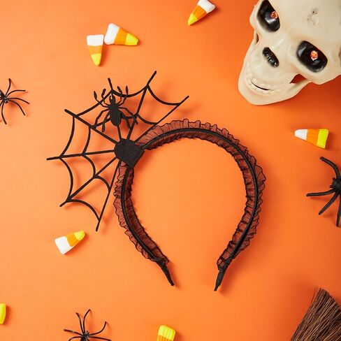 إبداعات Spooktacular Halloween Spider Web Hair Hoop، Cosplay Masquerade Spider Headband، الجدة Spiderweb Spider Headbands للأطفال البالغين زي الهالوين للحفلات التنكرية in Saudi Arabia