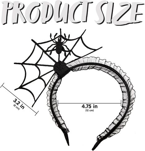 إبداعات Spooktacular Halloween Spider Web Hair Hoop، Cosplay Masquerade Spider Headband، الجدة Spiderweb Spider Headbands للأطفال البالغين زي الهالوين للحفلات التنكرية in Saudi Arabia