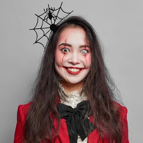 إبداعات Spooktacular Halloween Spider Web Hair Hoop، Cosplay Masquerade Spider Headband، الجدة Spiderweb Spider Headbands للأطفال البالغين زي الهالوين للحفلات التنكرية in Saudi Arabia