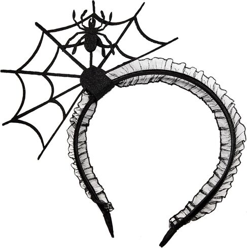 إبداعات Spooktacular Halloween Spider Web Hair Hoop، Cosplay Masquerade Spider Headband، الجدة Spiderweb Spider Headbands للأطفال البالغين زي الهالوين للحفلات التنكرية in Saudi Arabia