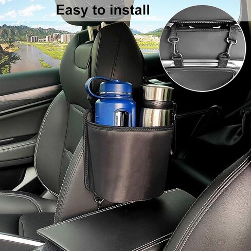 Pilarmuture Car Seat Side Organizer Bag,Waterproof Liner Car Seat Hanging Storage Bag,Multifunctional Car Side Pocket Organizer for Phones,Wallet,Glasses,Water Bottles,Baby Essentials in Saudi Arabia
