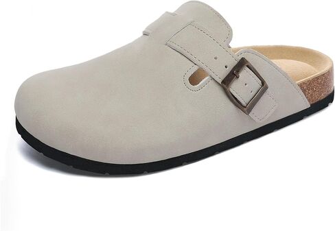 Women's Suede Leather Clogs Slip on Comfortable Home Mules Clogs Shoes in Kuwait