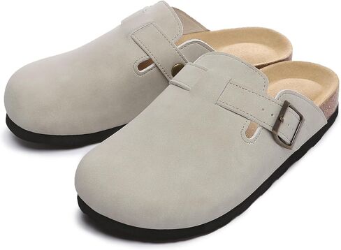 Women's Suede Leather Clogs Slip on Comfortable Home Mules Clogs Shoes in Kuwait