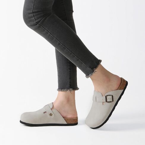 Women's Suede Leather Clogs Slip on Comfortable Home Mules Clogs Shoes in Kuwait