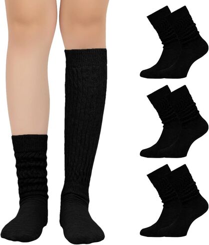 NOVAYARD Slouchy Socks for Women 3 Pack Soft Scrunch Socks Knee High Boot Socks Stack Socks in Saudi Arabia