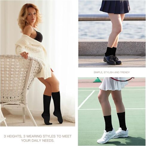 NOVAYARD Slouchy Socks for Women 3 Pack Soft Scrunch Socks Knee High Boot Socks Stack Socks in Saudi Arabia
