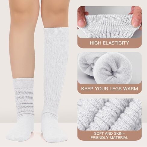 NOVAYARD Slouchy Socks for Women 3 Pack Soft Scrunch Socks Knee High Boot Socks Stack Socks in Saudi Arabia