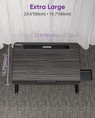 NEARPOW Laptop Desk for Bed with LED Light, Adjustable Foldable Bed Table Lap Desk,Computer Tray Laptop Stand with Book Stand,Wrist Rest, Storage Drawer for Adults Kids Writing Work Study Couch Floor in Saudi Arabia