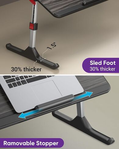 NEARPOW Laptop Desk for Bed with LED Light, Adjustable Foldable Bed Table Lap Desk,Computer Tray Laptop Stand with Book Stand,Wrist Rest, Storage Drawer for Adults Kids Writing Work Study Couch Floor in Saudi Arabia