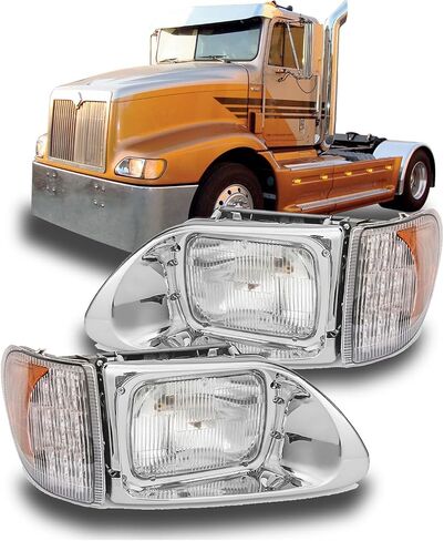 Vacuum Light Headlights for International 9200, 9200i SBA, 5900, 5900i, 5900i SBA, 9400, 9400i SBA,With LED Turn Signal Lights Headlights Assembly Truck Accessories (A Pair) in Saudi Arabia