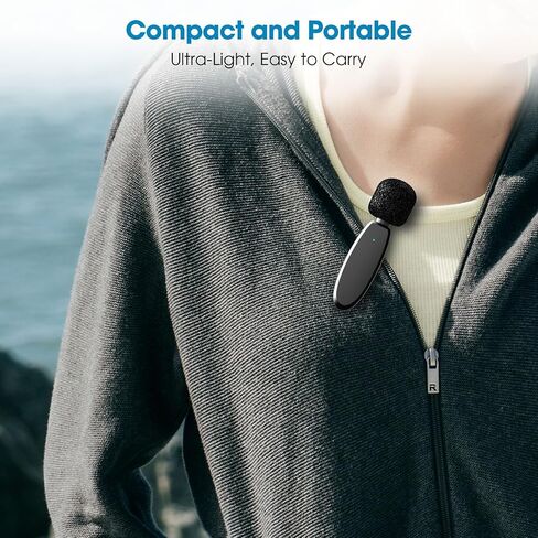 MAXTOP 3 in 1 Mini Microphone Wireless Lavalier Microphones for iPhone, Android and Camera- 2.4G Cordless Double Mics with Noise Reduction-Professional Video Recording Lav Mic for Interview, Vlog in Kuwait