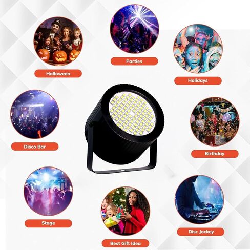ENUOLI Mini Strobe Light-32 Super Bright LED Light Bulbs for Halloween,Variable Flash Speed Control Flashing Lights for Christmas,Clubs,Stage Light Effect,Disco,Bars,Party Lights(White Color) in Kuwait