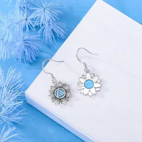 Sobriety Gift 925 Sterling Silver Alcoholics/Narcotics Anonymous Earrings AA/NA Recovery Symbol Sobriety Alcoholics/Narcotics Anonymous Gifts for Women Men in Saudi Arabia