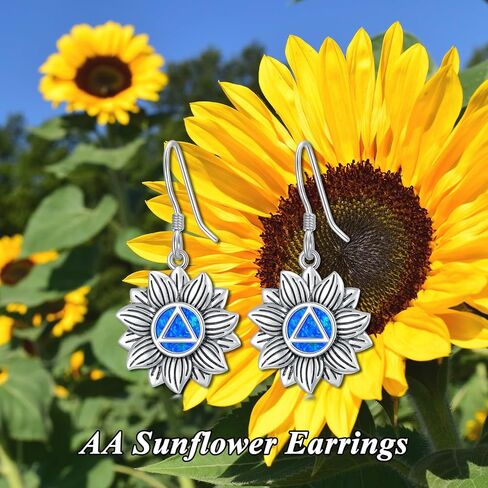Sobriety Gift 925 Sterling Silver Alcoholics/Narcotics Anonymous Earrings AA/NA Recovery Symbol Sobriety Alcoholics/Narcotics Anonymous Gifts for Women Men in Saudi Arabia