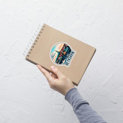 Reykjavik Iceland Sticker Adventure Souvenir Decal Vinyl Small Waterproof for Water Bottle Mug Passport Book Scrapbook Notebook Laptop Tumbler Skateboard Computer Phone Size 4" ID44990 in Saudi Arabia