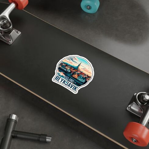 Reykjavik Iceland Sticker Adventure Souvenir Decal Vinyl Small Waterproof for Water Bottle Mug Passport Book Scrapbook Notebook Laptop Tumbler Skateboard Computer Phone Size 4" ID44990 in Saudi Arabia