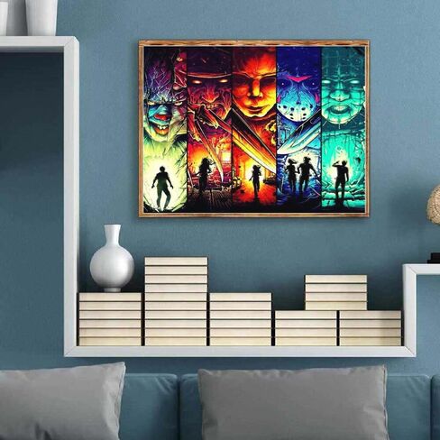 ZHUDENGXJL 5D Diamond Painting Kits for Adults, Horror Diamond Art Painting Kits for Beginners, DIY Round Full Drill Gem Art Kits for Home Wall Decor Gifts 12x16 Inch in Saudi Arabia