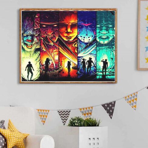 ZHUDENGXJL 5D Diamond Painting Kits for Adults, Horror Diamond Art Painting Kits for Beginners, DIY Round Full Drill Gem Art Kits for Home Wall Decor Gifts 12x16 Inch in Saudi Arabia