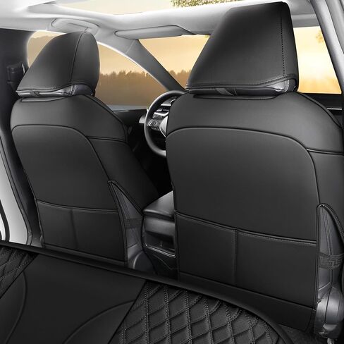 AOOG Leather Car Seat Covers Fit Toyota Corolla, Luxury Waterproof Faux Leather Seat Covers Custom Fit for Toyota Corolla 2018 2019 2020 2021 2022 2023 (Full Set, Black) in Saudi Arabia