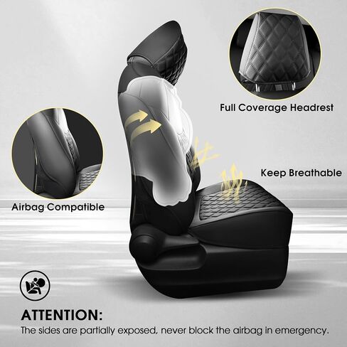 AOOG Leather Car Seat Covers Fit Toyota Corolla, Luxury Waterproof Faux Leather Seat Covers Custom Fit for Toyota Corolla 2018 2019 2020 2021 2022 2023 (Full Set, Black) in Saudi Arabia