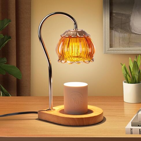 Candle Warmer Lamp with Timer, Dimmable Candle Warmer Lantern Light Gift Electric Fragrance Candle Holders for Warming House Warming Home Decoration Gifts for Women,Orange in Saudi Arabia