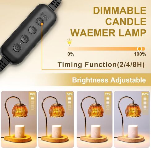 Candle Warmer Lamp with Timer, Dimmable Candle Warmer Lantern Light Gift Electric Fragrance Candle Holders for Warming House Warming Home Decoration Gifts for Women,Orange in Saudi Arabia