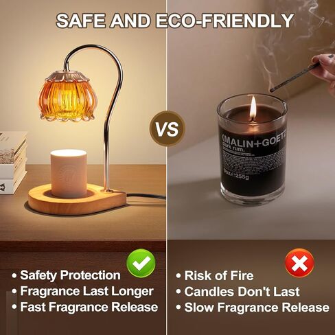 Candle Warmer Lamp with Timer, Dimmable Candle Warmer Lantern Light Gift Electric Fragrance Candle Holders for Warming House Warming Home Decoration Gifts for Women,Orange in Saudi Arabia