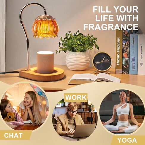Candle Warmer Lamp with Timer, Dimmable Candle Warmer Lantern Light Gift Electric Fragrance Candle Holders for Warming House Warming Home Decoration Gifts for Women,Orange in Saudi Arabia