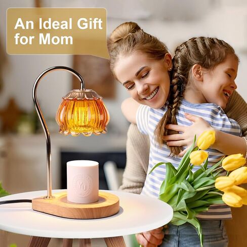 Candle Warmer Lamp with Timer, Dimmable Candle Warmer Lantern Light Gift Electric Fragrance Candle Holders for Warming House Warming Home Decoration Gifts for Women,Orange in Saudi Arabia