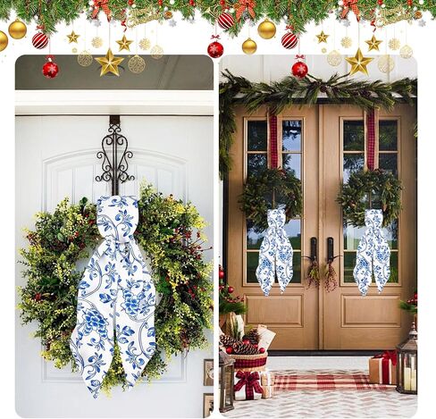 2 قطعة وشاح إكليل عيد الميلاد للباب الأمامي 4.5 بوصة عرض × 56 بوصة طول وشاح إكليل صيني تطريز حرف واحد فقط إكسسوارات إكليل للزينة في الهواء الطلق وداخل المنزل وحفلات جارلاند ومدخل الفناء (النمط الصيني) in Kuwait