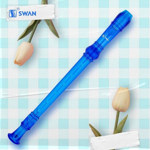 SWAN Soprano Recorder Instrument for Beginners Kids Student - German Fingering 8 Hole Flute Detachable 3pcs ABS Descant Recorders with Cleaning Rod and Fingering Chart, SW8K, Ivory in Kuwait