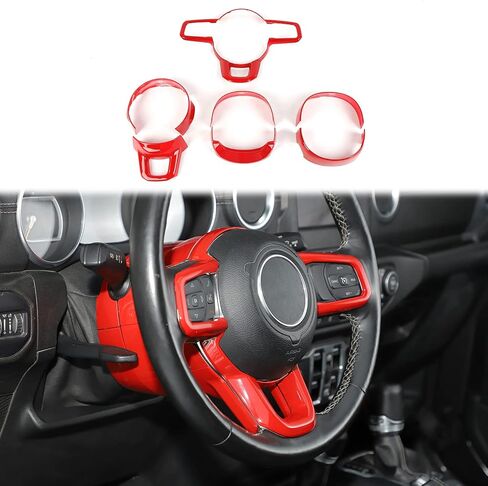 for Jeep JL Carbon Fiber Steering Wheel Trim Kit for Jeep Wrangler JL JLU 2018 up for Gladiator JT 2020 up Carbon Fiber Interior Accessories 7pcs in Saudi Arabia