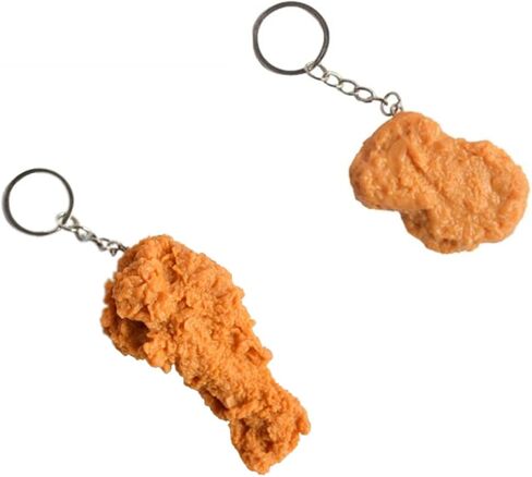 KIFEDSLJ Fried Chicken Leg Nuggets Wing Keychain Imitation Food French Fries Keyring for Handbag Purse Car Accessories in Saudi Arabia