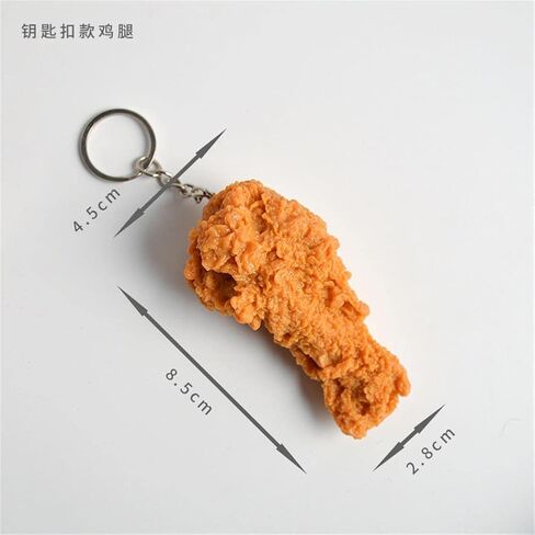 KIFEDSLJ Fried Chicken Leg Nuggets Wing Keychain Imitation Food French Fries Keyring for Handbag Purse Car Accessories in Saudi Arabia