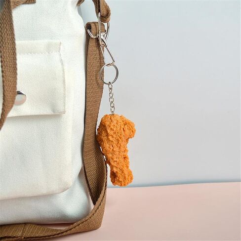 KIFEDSLJ Fried Chicken Leg Nuggets Wing Keychain Imitation Food French Fries Keyring for Handbag Purse Car Accessories in Saudi Arabia