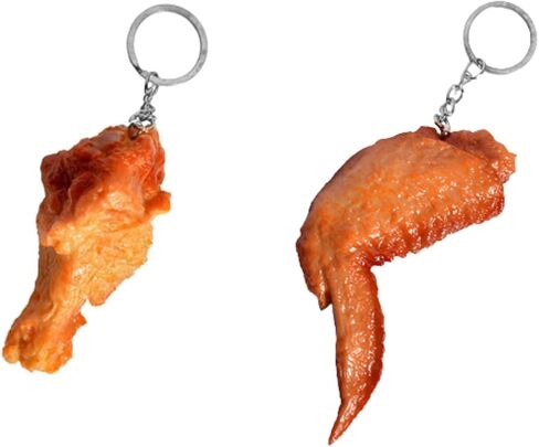 KIFEDSLJ Fried Chicken Leg Nuggets Wing Keychain Imitation Food French Fries Keyring for Handbag Purse Car Accessories in Saudi Arabia